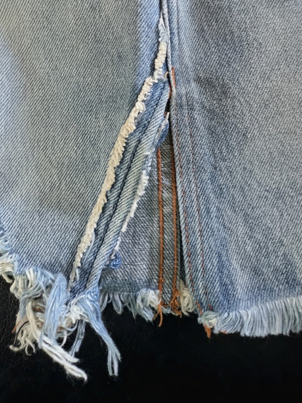 Free People Women's Distressed Mini Jean Skirt Harvest The Bell We The Free Sz31 - Picture 4 of 5